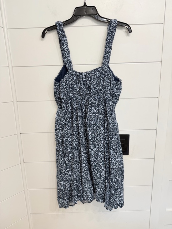 Abercrombie & Fitch Women's Blue Floral Smocked Mini Dress Size LT 36318 - Picture 4 of 10